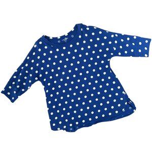 Coldwater Creek Blue Polka Dot 3/4 Sleeve Tunic Tee Size XL Size 16